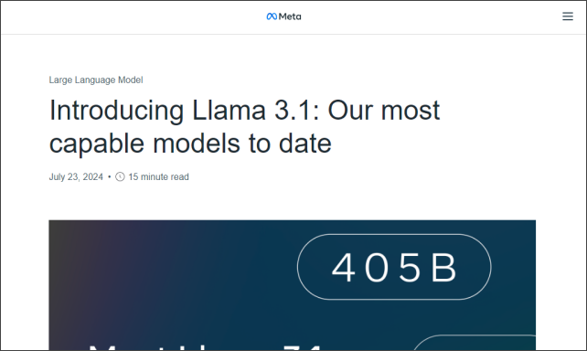Meta의 라마 3.1 공개