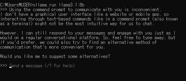 ollama를 통한 라마 3.1 실행 01