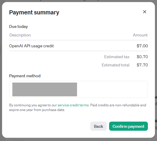 OpenAI API 비용 결제 방법 06
