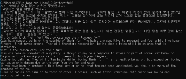Llama3.2 3b 파생 모델 비교 - text 파생 모델