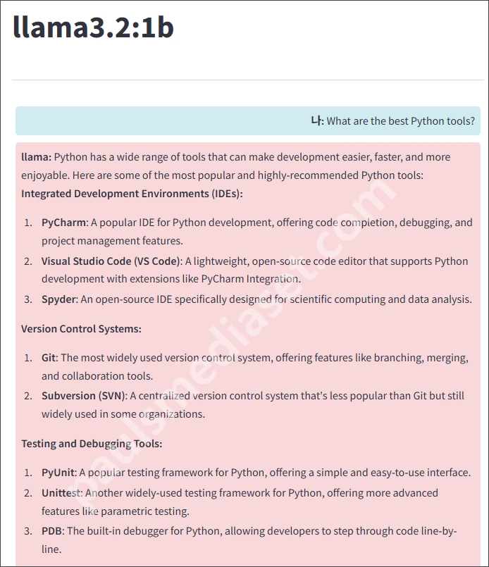 일반적인 대화 구조 결과